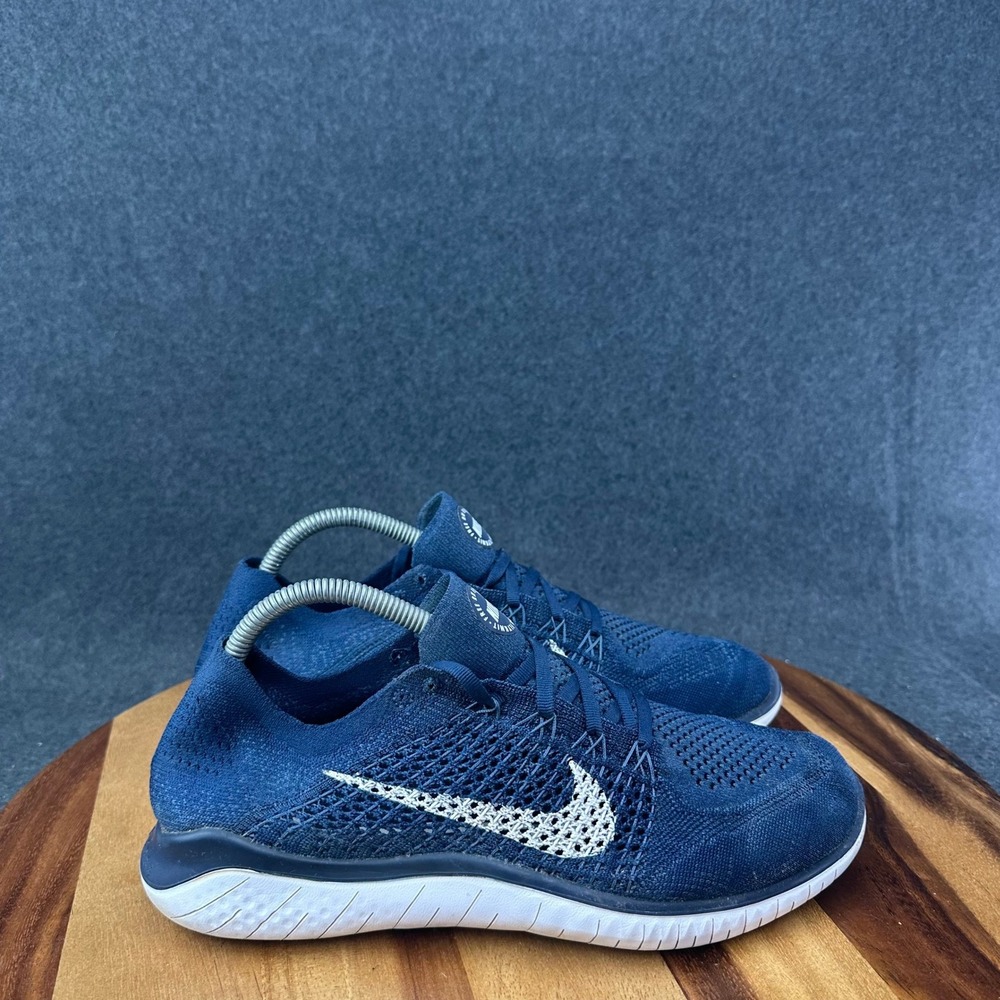 Nike Free RN Flyknit Men's US Size 8.5 College Blue White Sneakers 942838-400